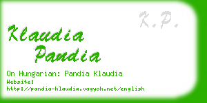 klaudia pandia business card